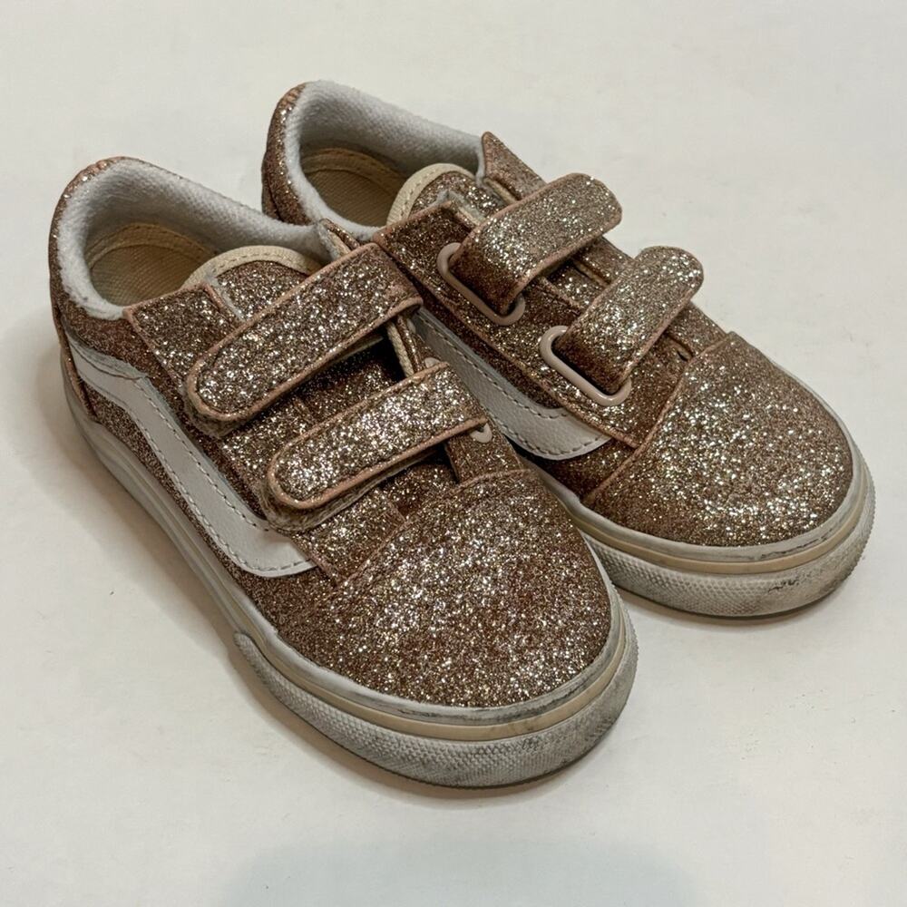 Vans Pink Gold Glitter Low Sneaker 7